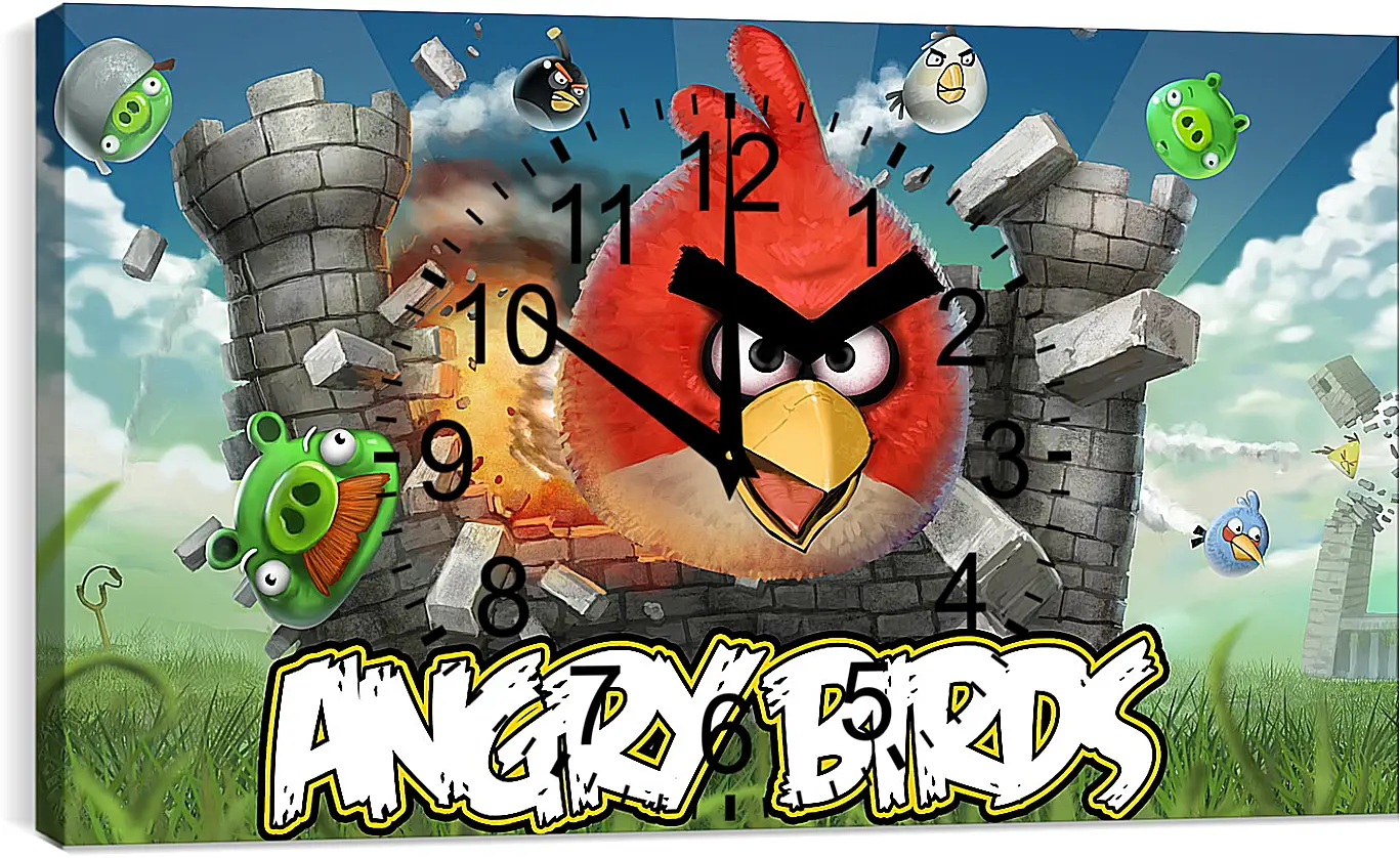 Часы картина - Angry Birds
