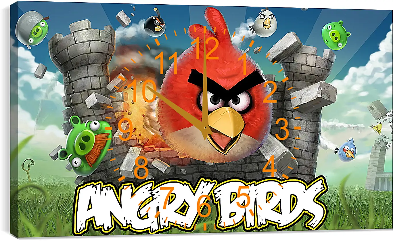 Часы картина - Angry Birds
