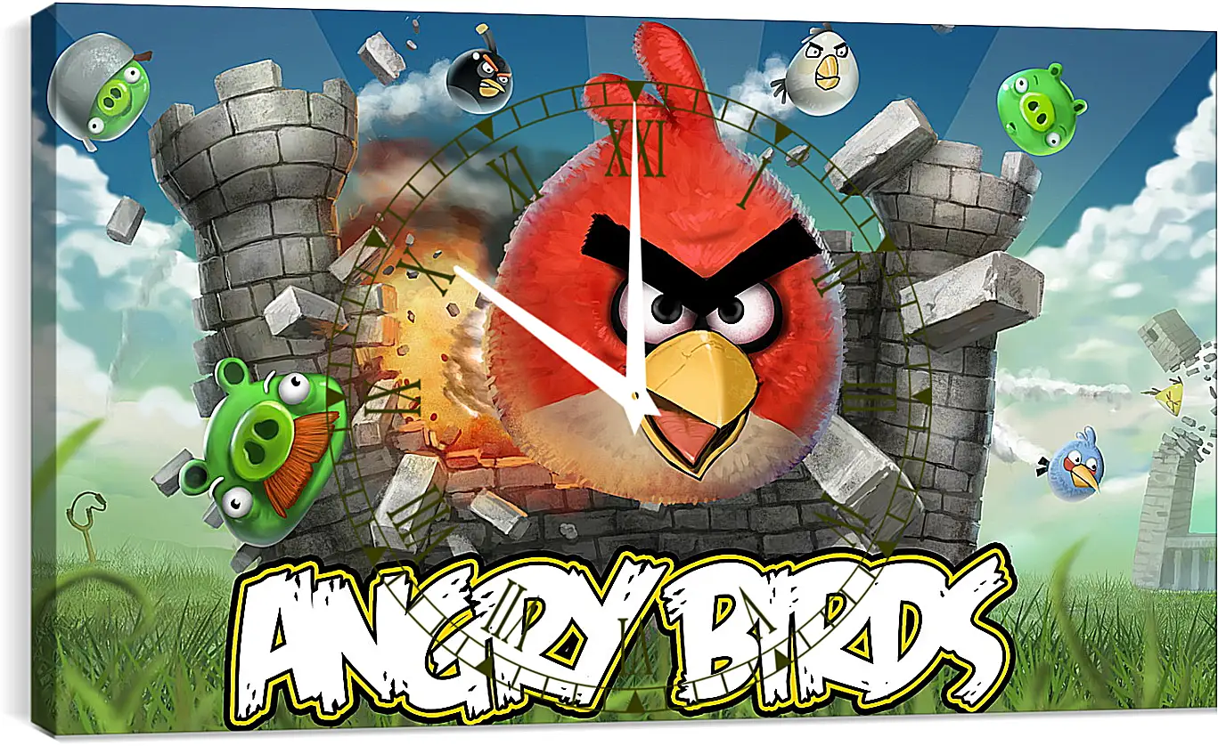 Часы картина - Angry Birds
