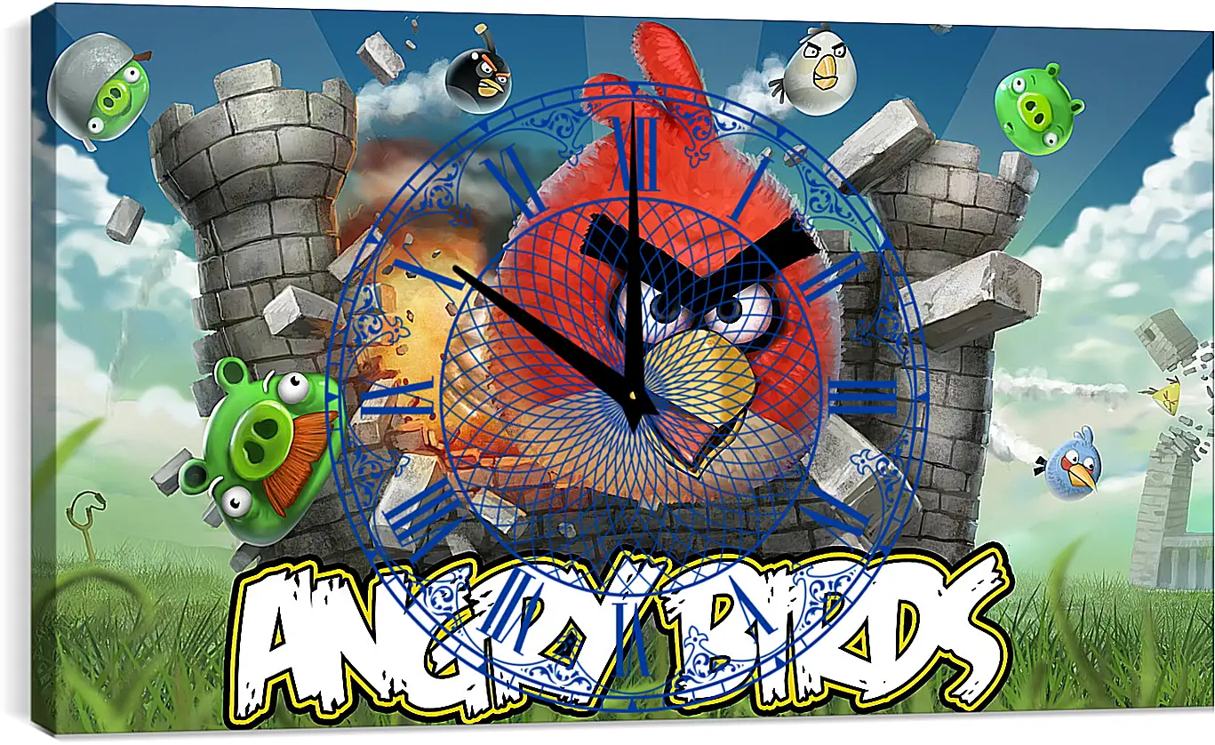 Часы картина - Angry Birds
