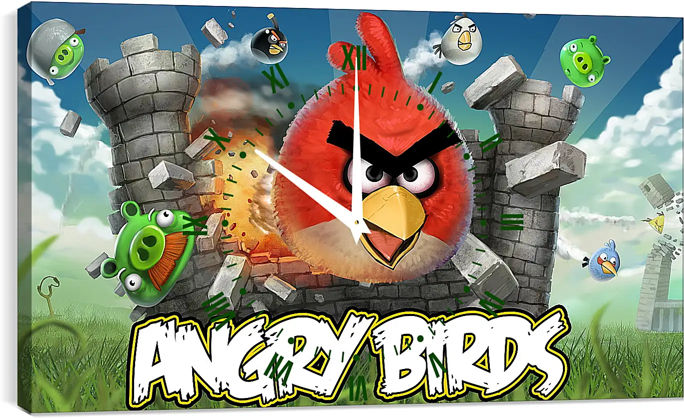 Часы картина - Angry Birds
