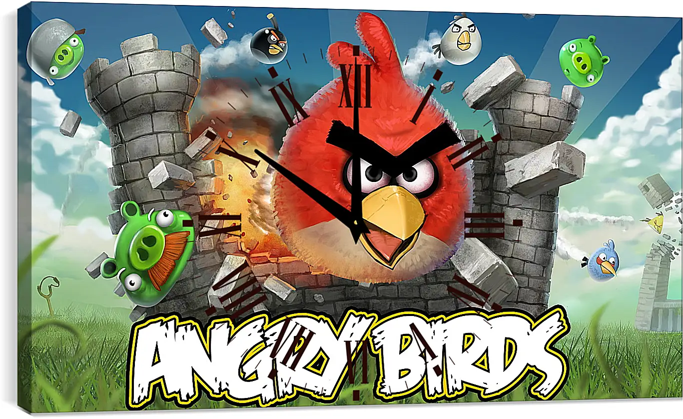 Часы картина - Angry Birds
