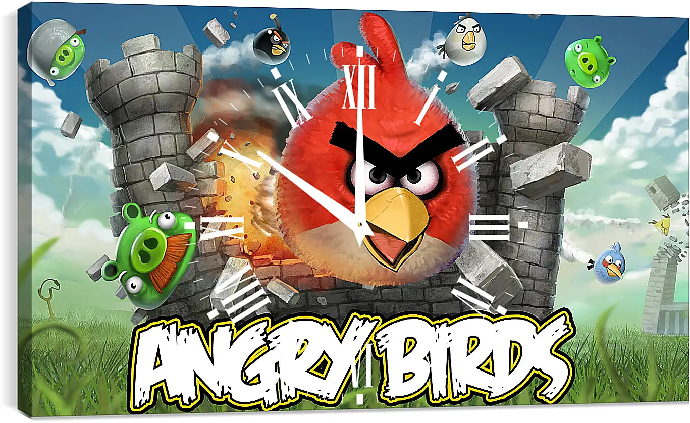 Часы картина - Angry Birds
