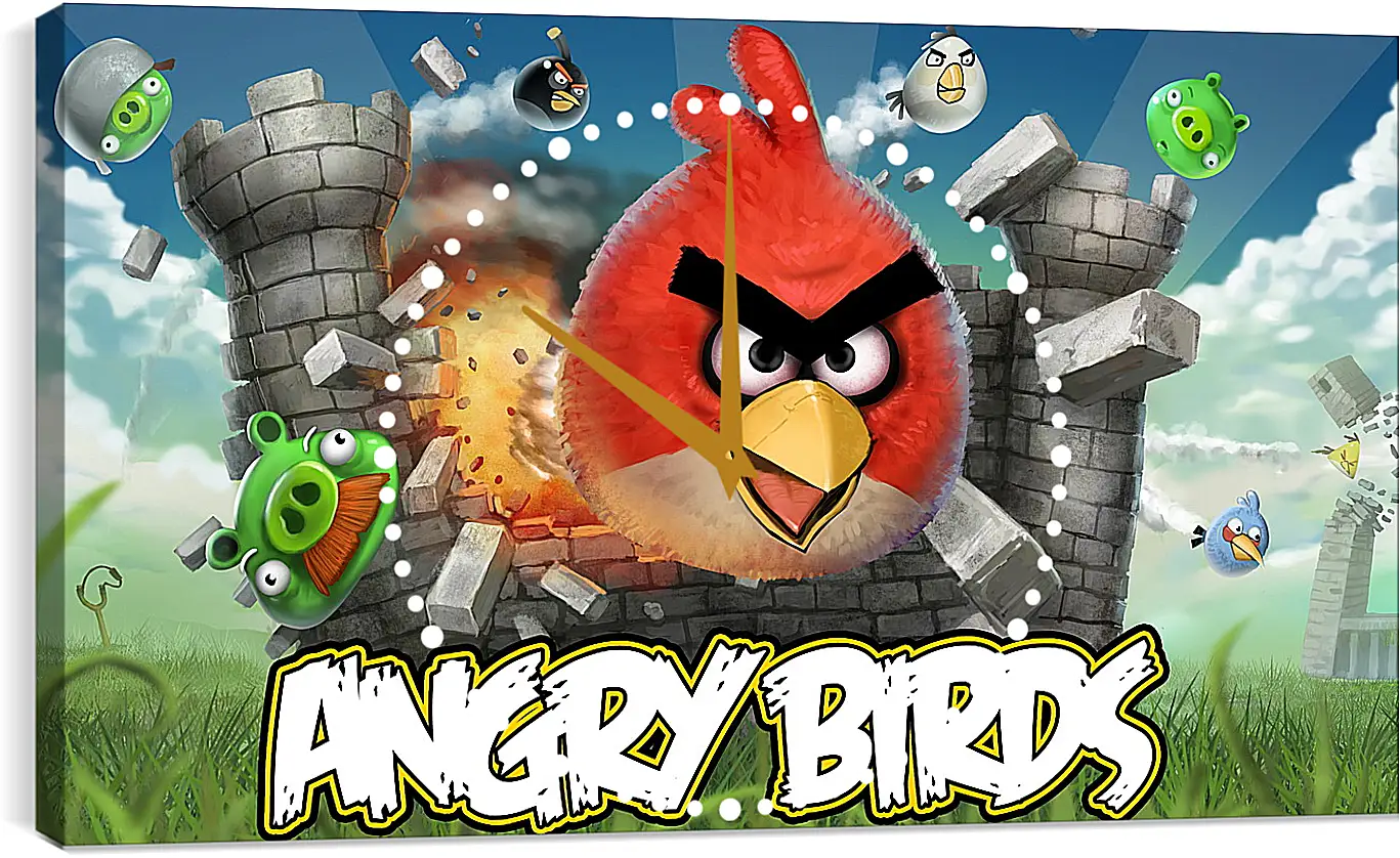 Часы картина - Angry Birds
