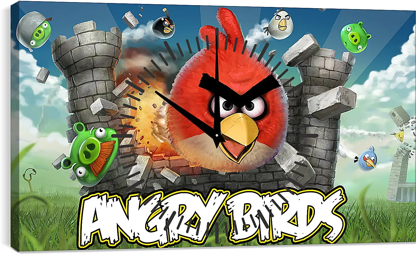 Часы картина - Angry Birds
