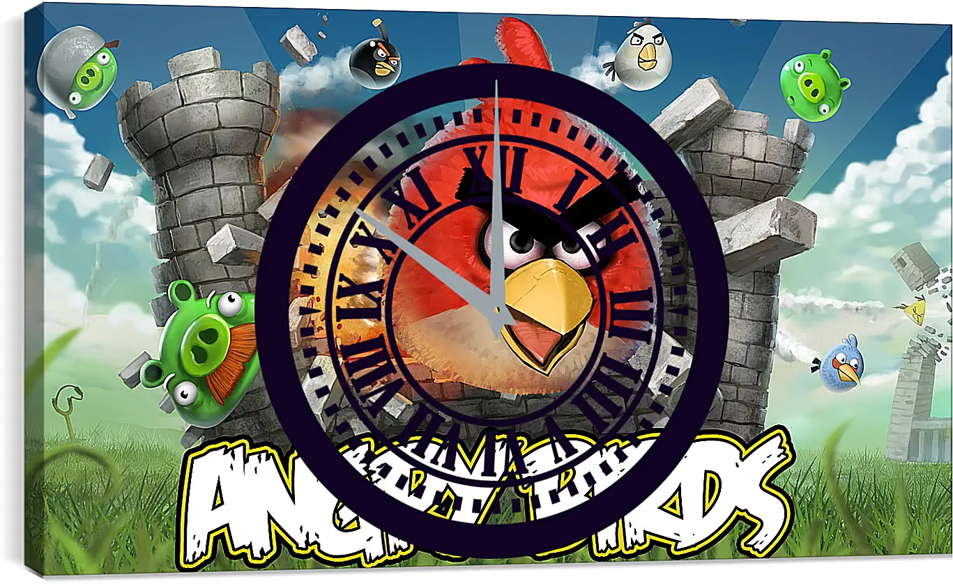 Часы картина - Angry Birds
