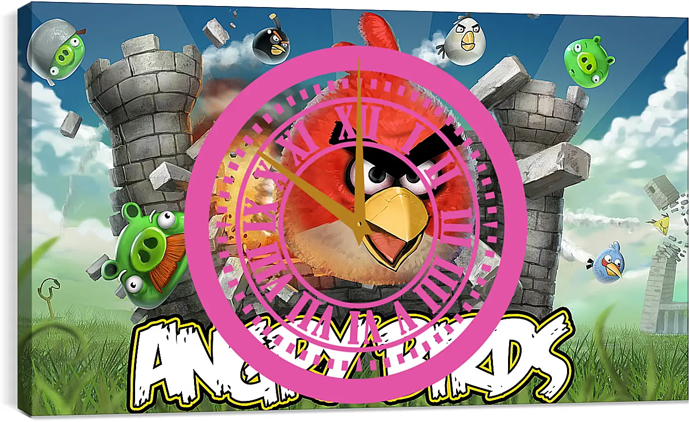 Часы картина - Angry Birds
