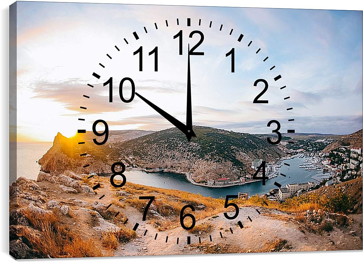 Часы картина - Балаклавская бухта. Крым