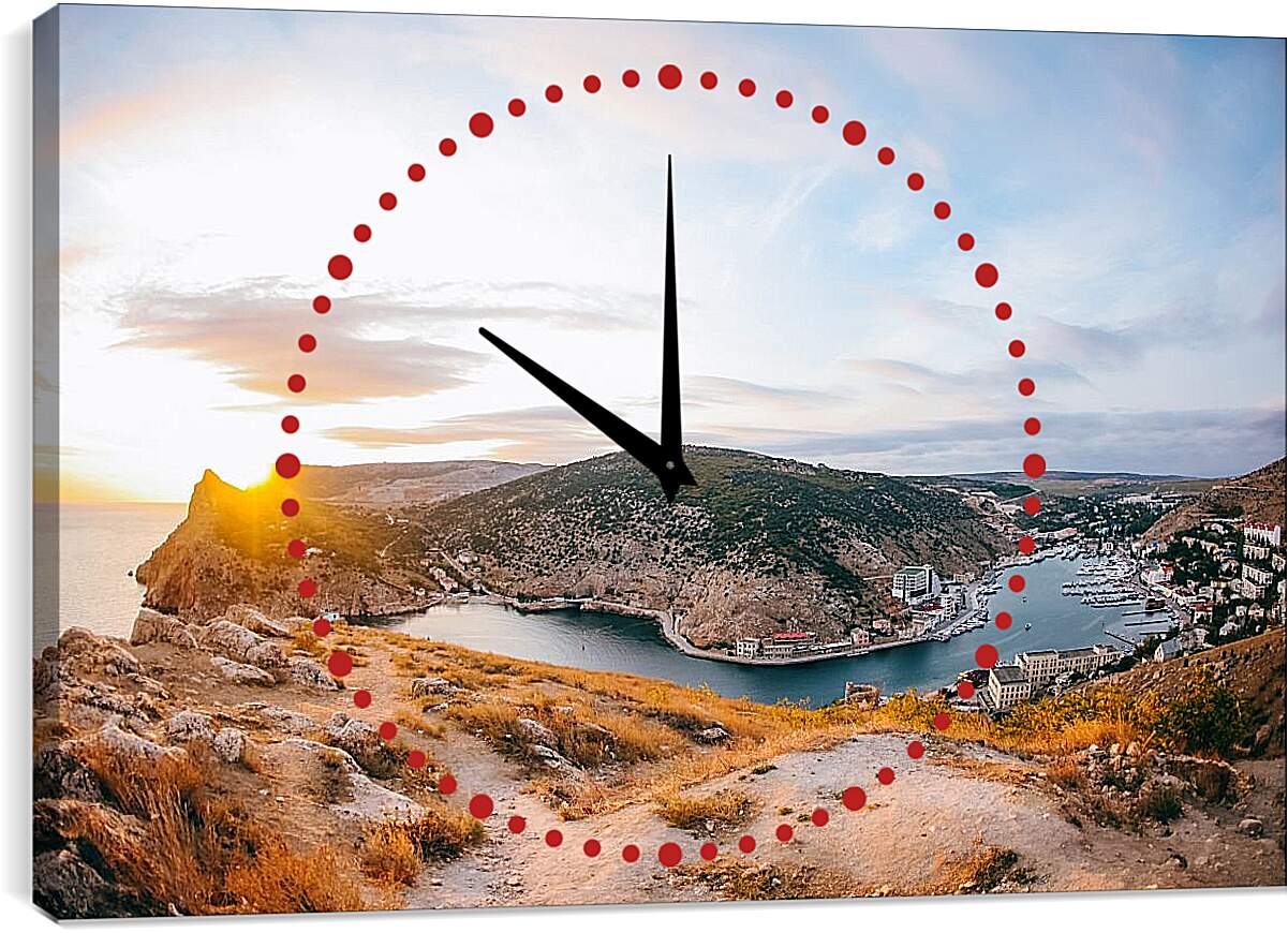 Часы картина - Балаклавская бухта. Крым