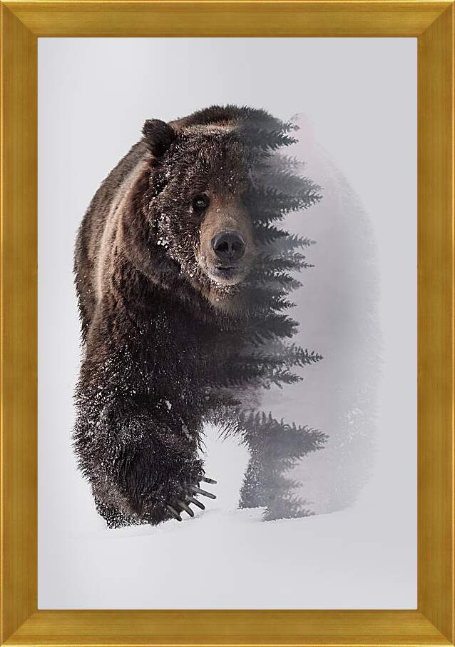 Картина в раме - Медведь. Хозяин леса.