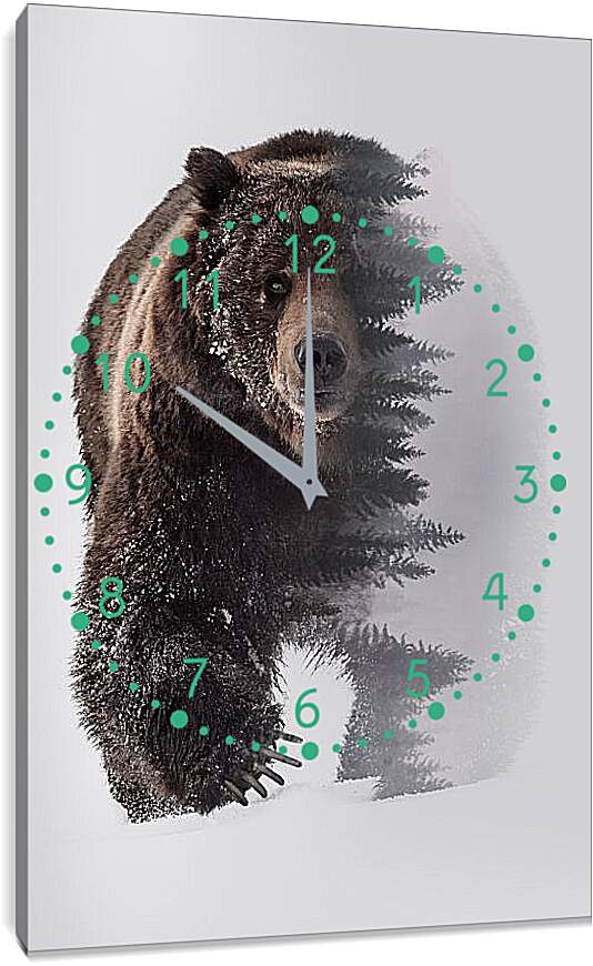 Часы картина - Медведь. Хозяин леса.