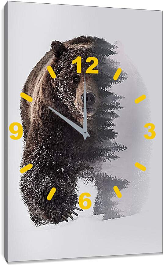 Часы картина - Медведь. Хозяин леса.