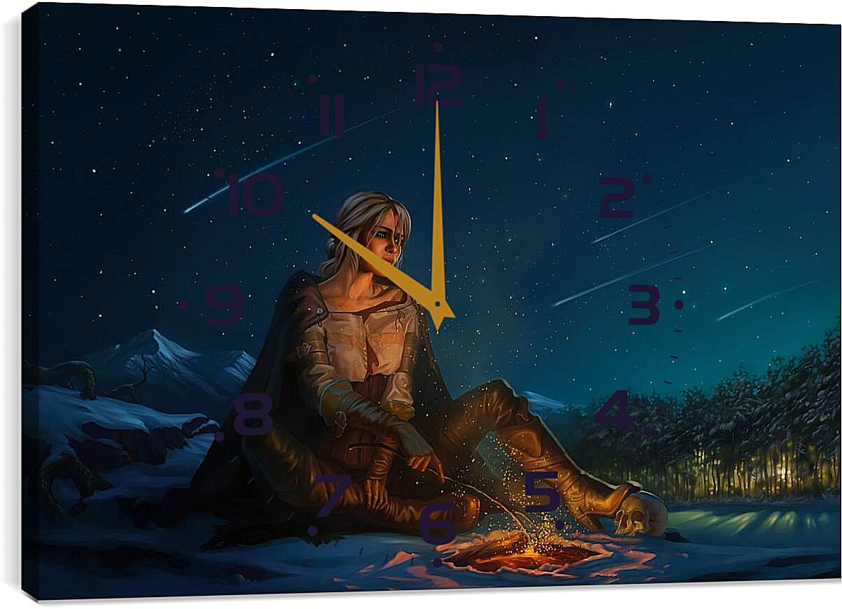 Часы картина - The Witcher (Ведьмак), Цирилла на привале