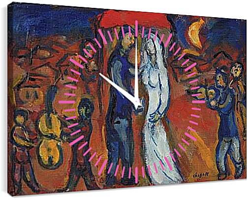 Часы картина - LES MARIES SOUS LE BALDAQUIN. Марк Шагал