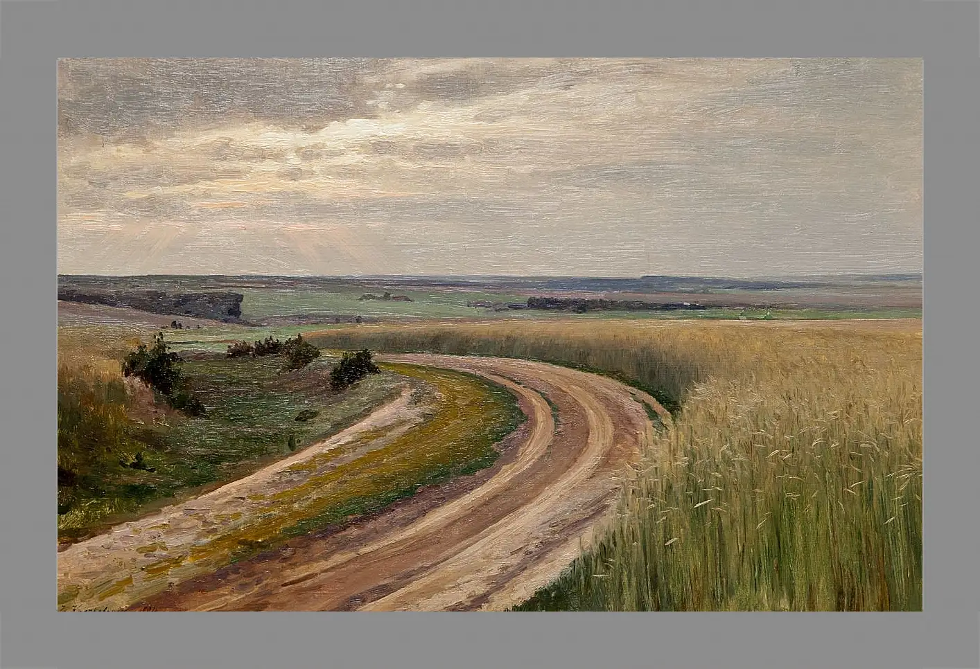 Картина в раме - Летний пейзаж. Иосиф Евстафиевич Крачковский