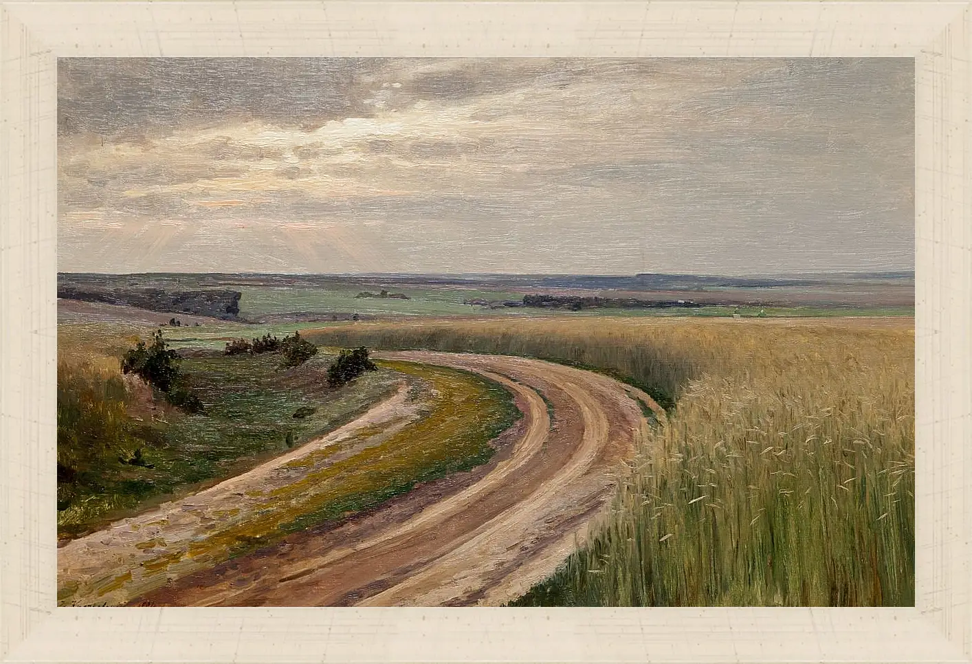 Картина в раме - Летний пейзаж. Иосиф Евстафиевич Крачковский