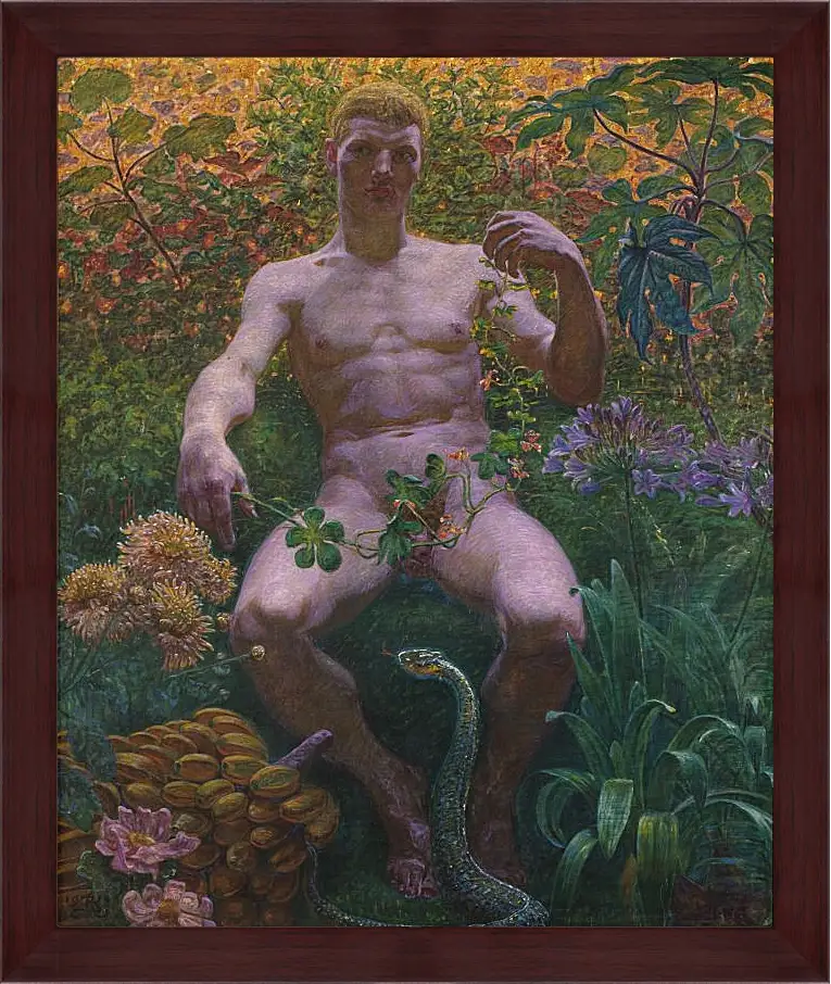 Картина в раме - Adam in Paradise. Педер Хенрик Кристиан Сартман