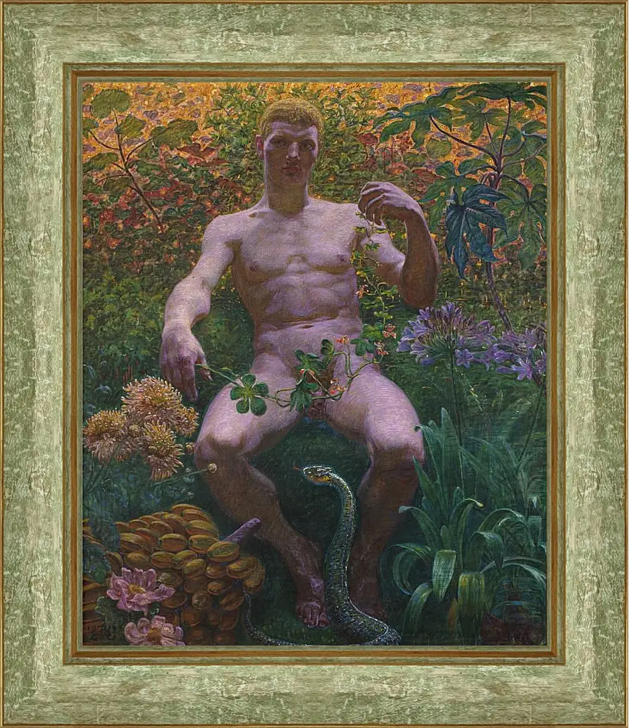 Картина в раме - Adam in Paradise. Педер Хенрик Кристиан Сартман