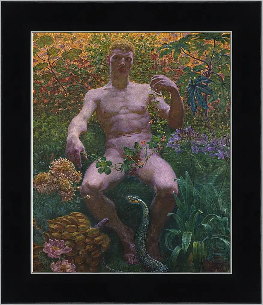 Картина в раме - Adam in Paradise. Педер Хенрик Кристиан Сартман