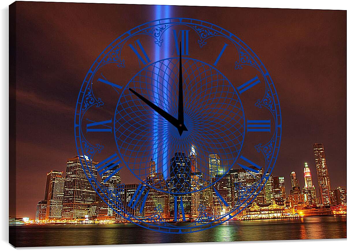 Часы картина - Ночной Матхэттен