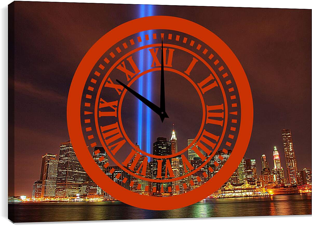 Часы картина - Ночной Матхэттен