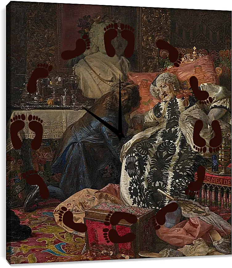 Часы картина - Death of Queen Sophie Amalie. Педер Хенрик Кристиан Сартман