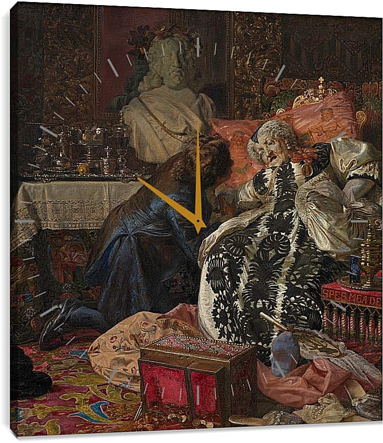 Часы картина - Death of Queen Sophie Amalie. Педер Хенрик Кристиан Сартман