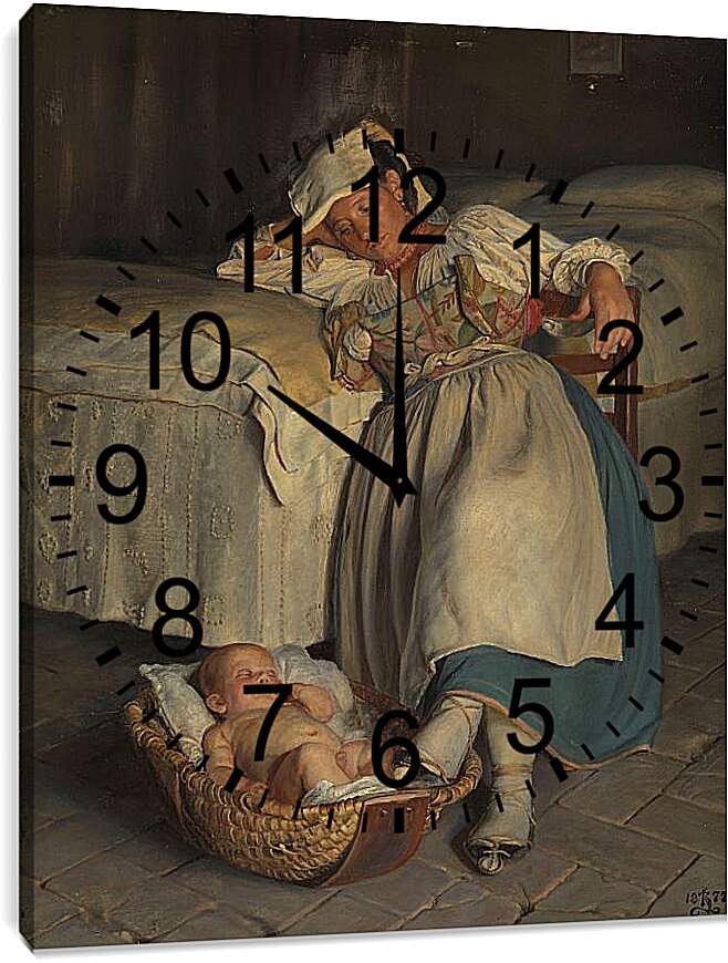 Часы картина - En sabinerinne vugger sitt barn. Педер Хенрик Кристиан Сартман