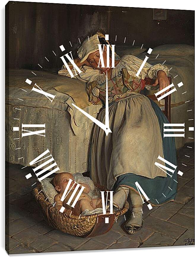 Часы картина - En sabinerinne vugger sitt barn. Педер Хенрик Кристиан Сартман