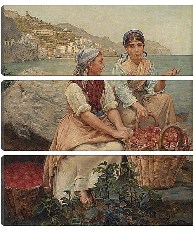 Модульная картина - Italienske piger med tomater i kurve. Педер Хенрик Кристиан Сартман