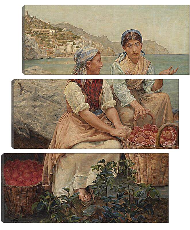 Модульная картина - Italienske piger med tomater i kurve. Педер Хенрик Кристиан Сартман