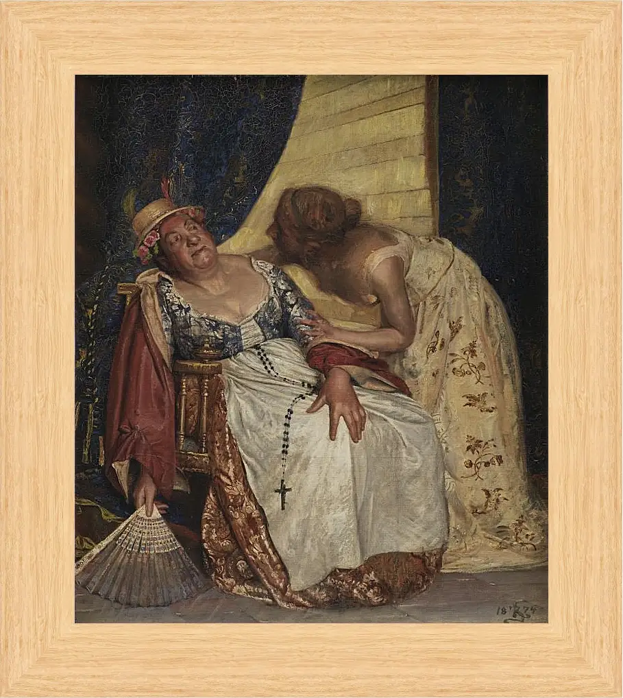 Картина в раме - Julie og ammen. Педер Хенрик Кристиан Сартман