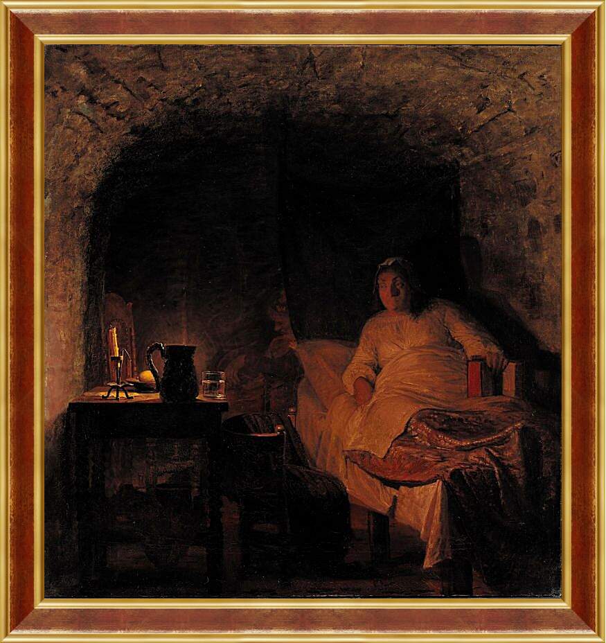 Картина в раме - Leonora Christina in prison. Педер Хенрик Кристиан Сартман
