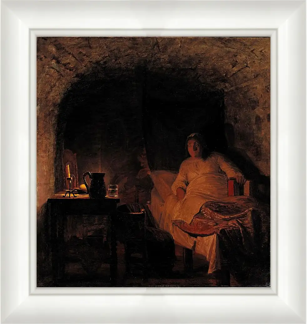 Картина в раме - Leonora Christina in prison. Педер Хенрик Кристиан Сартман