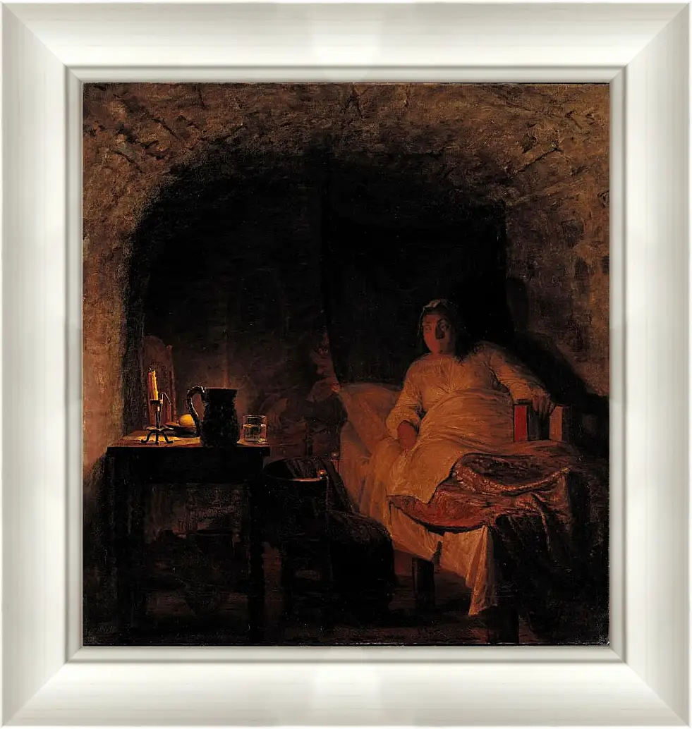 Картина в раме - Leonora Christina in prison. Педер Хенрик Кристиан Сартман