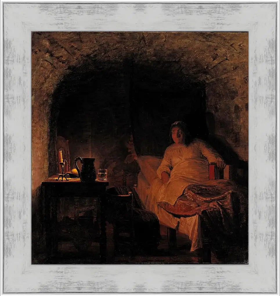 Картина в раме - Leonora Christina in prison. Педер Хенрик Кристиан Сартман