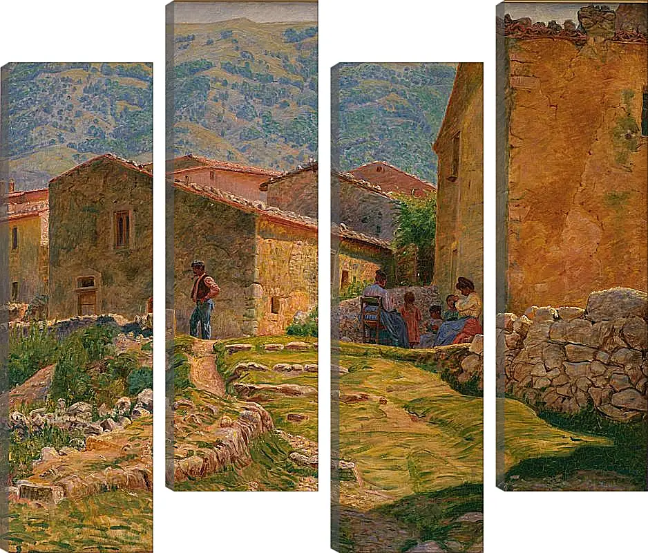 Модульная картина - Solskinsformiddag i Civita d'Antino. Педер Хенрик Кристиан Сартман