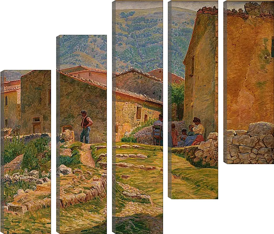 Модульная картина - Solskinsformiddag i Civita d'Antino. Педер Хенрик Кристиан Сартман