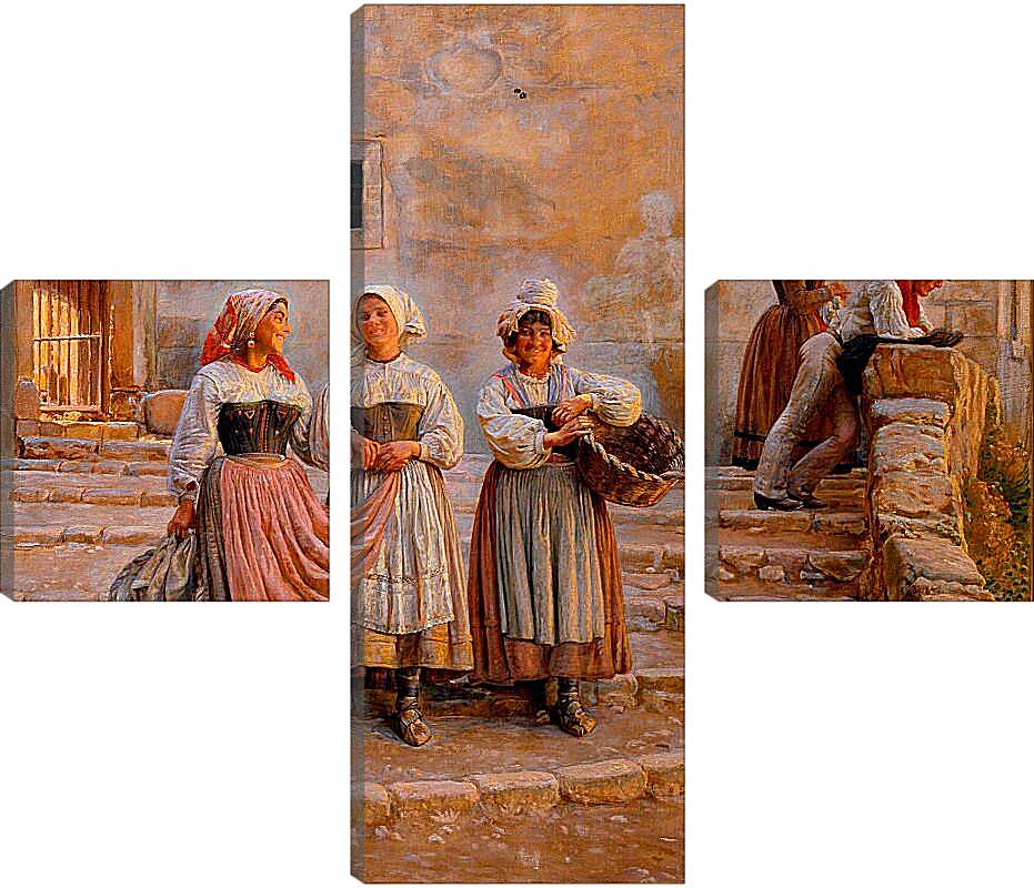 Модульная картина - Young women transporting lime. Civiitá d' Antino. Педер Хенрик Кристиан Сартман
