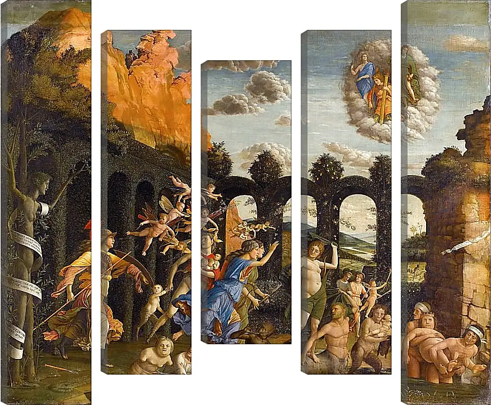 Модульная картина - Minerva Chasing the Vices from the Garden of Virtue. Минерва, изгоняющая пороки из сада благодетели. Андреа Мантенья
