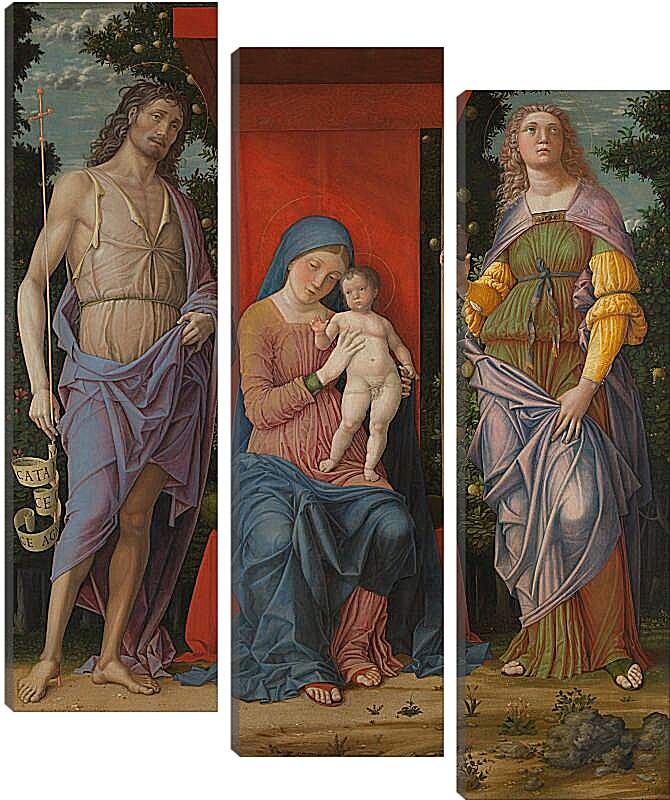 Модульная картина - Мадонна с Младенцем, Иоанном Крестителем и Марией Магдалиной. Андреа Мантенья