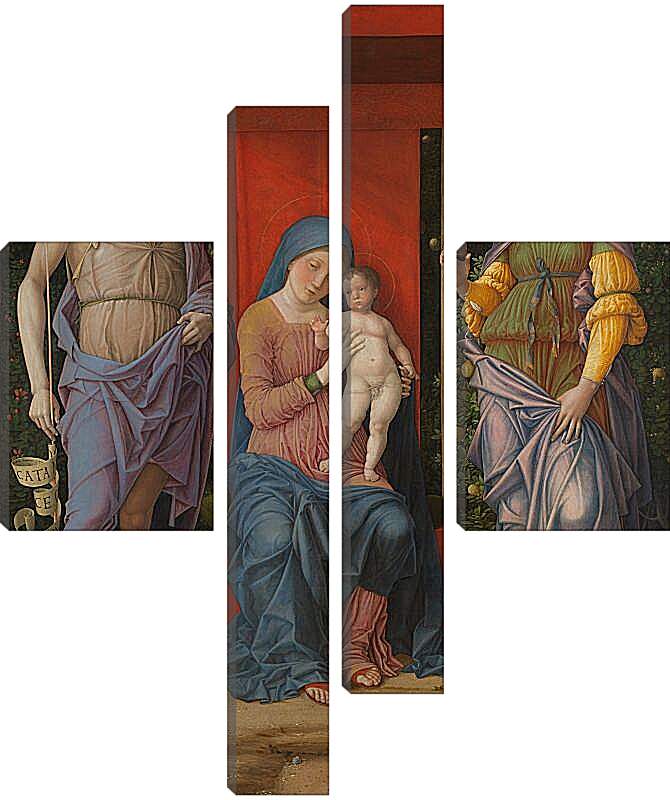Модульная картина - Мадонна с Младенцем, Иоанном Крестителем и Марией Магдалиной. Андреа Мантенья