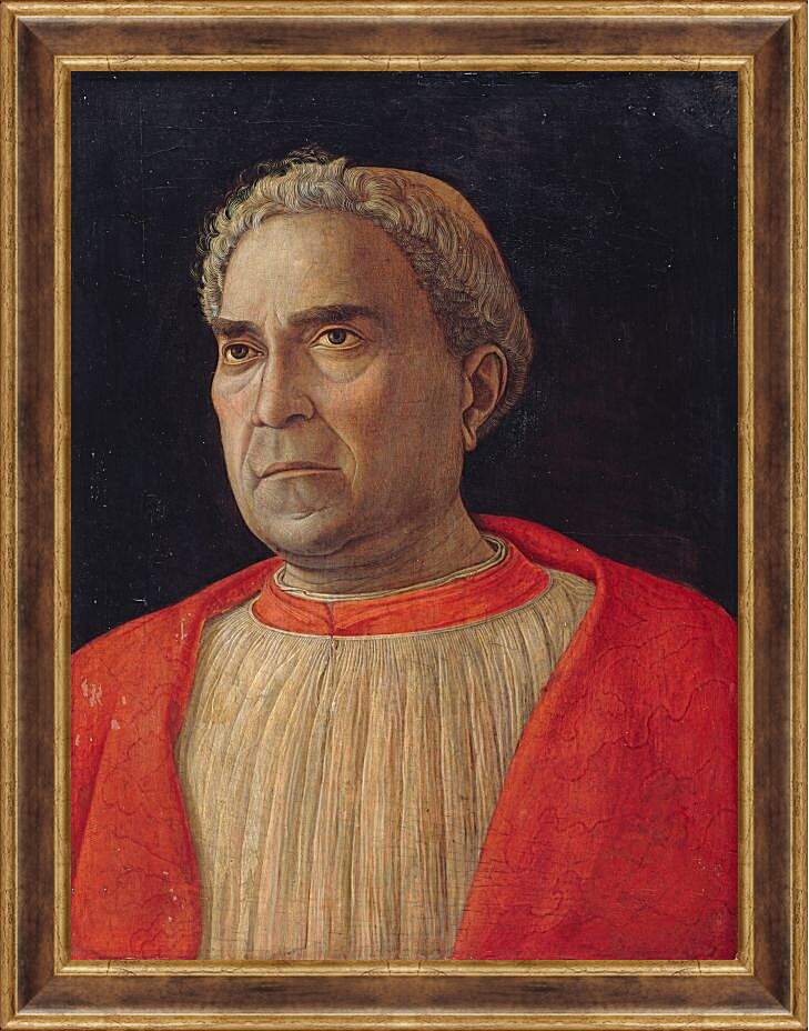 Картина в раме - Портрет кардинала Людовика Тревизана. Андреа Мантенья