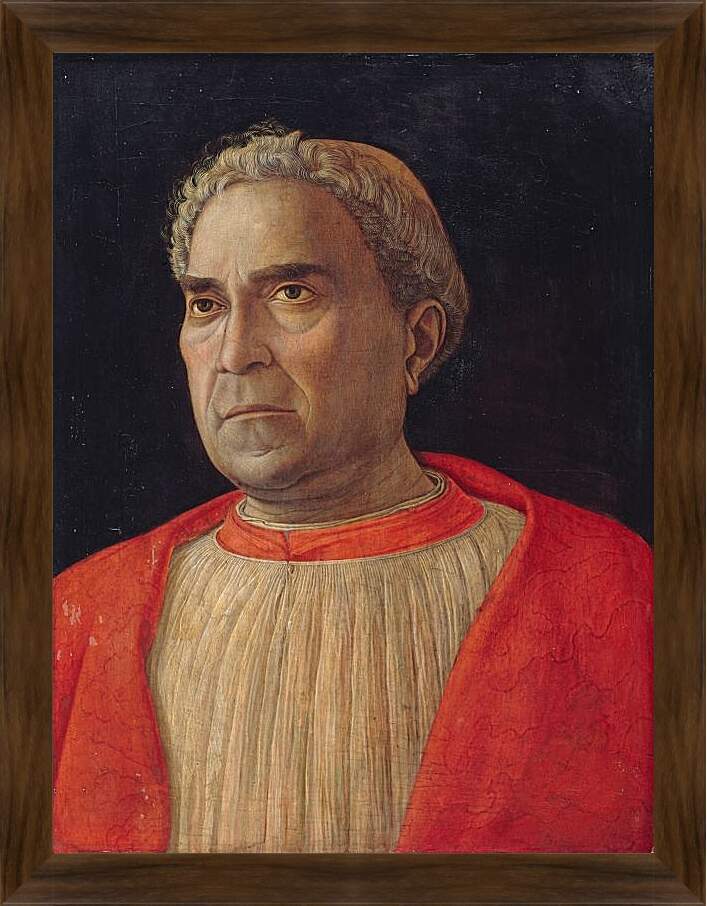 Картина в раме - Портрет кардинала Людовика Тревизана. Андреа Мантенья