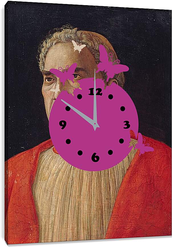 Часы картина - Портрет кардинала Людовика Тревизана. Андреа Мантенья