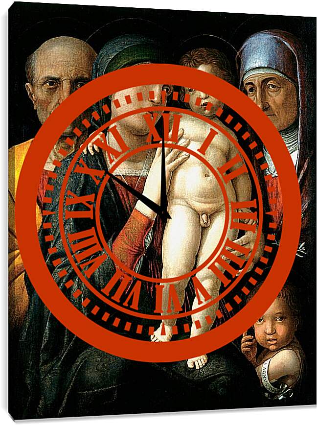 Часы картина - Святое Семейство. Андреа Мантенья