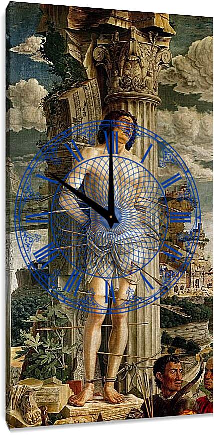 Часы картина - Святой Себастьян. Андреа Мантенья