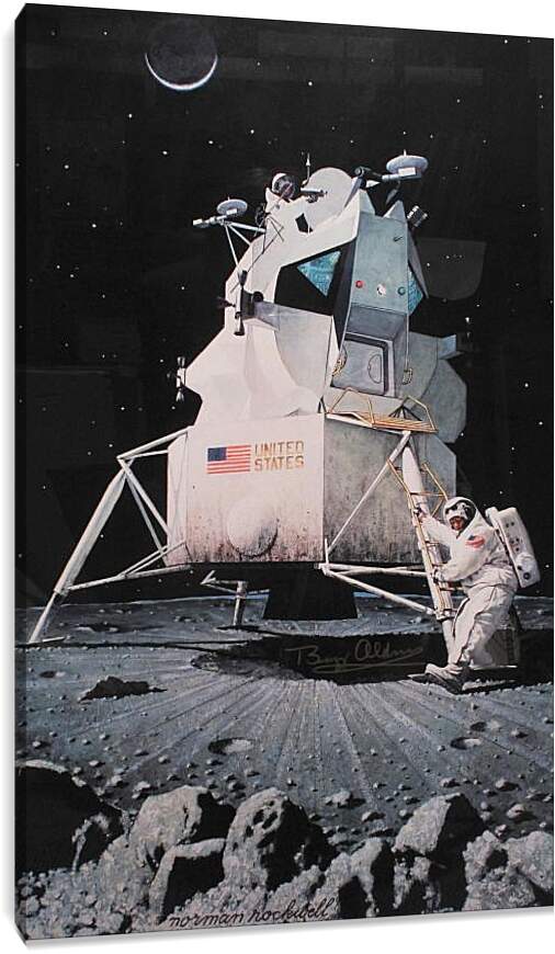 Постер и плакат - Человек на Луне. Норман Роквелл