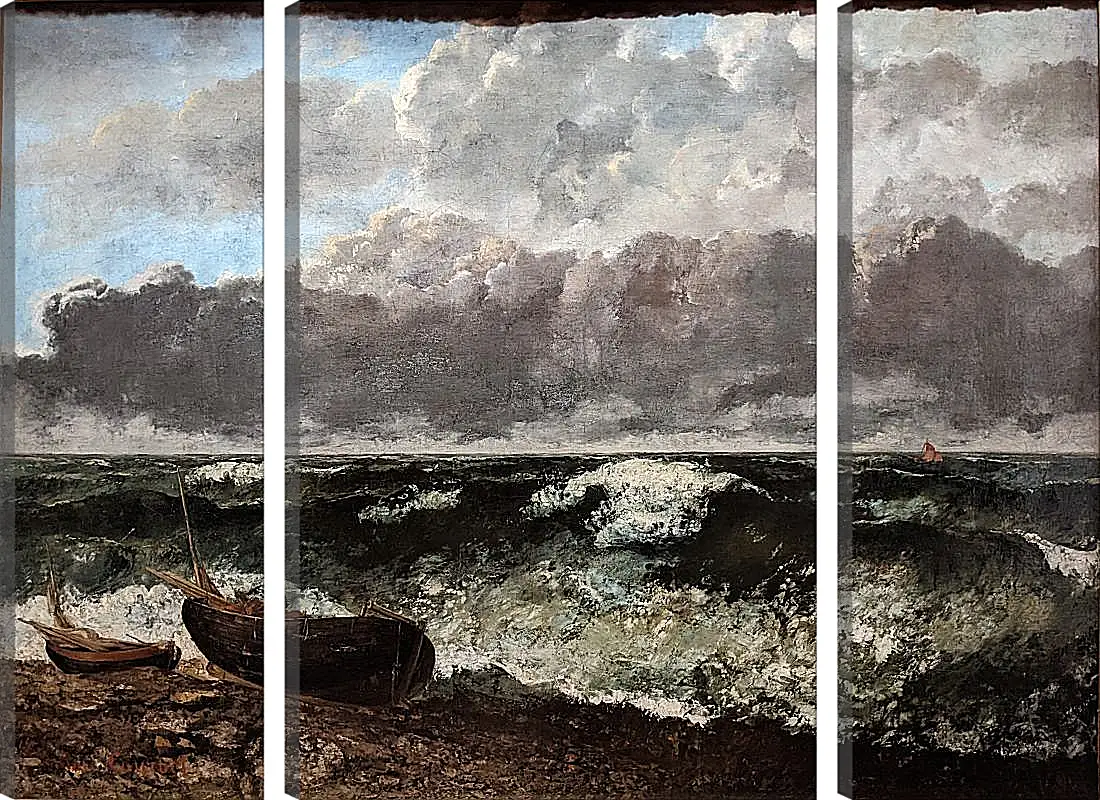 Модульная картина - Stormy sea. Жан Дезире Гюстав Курбе