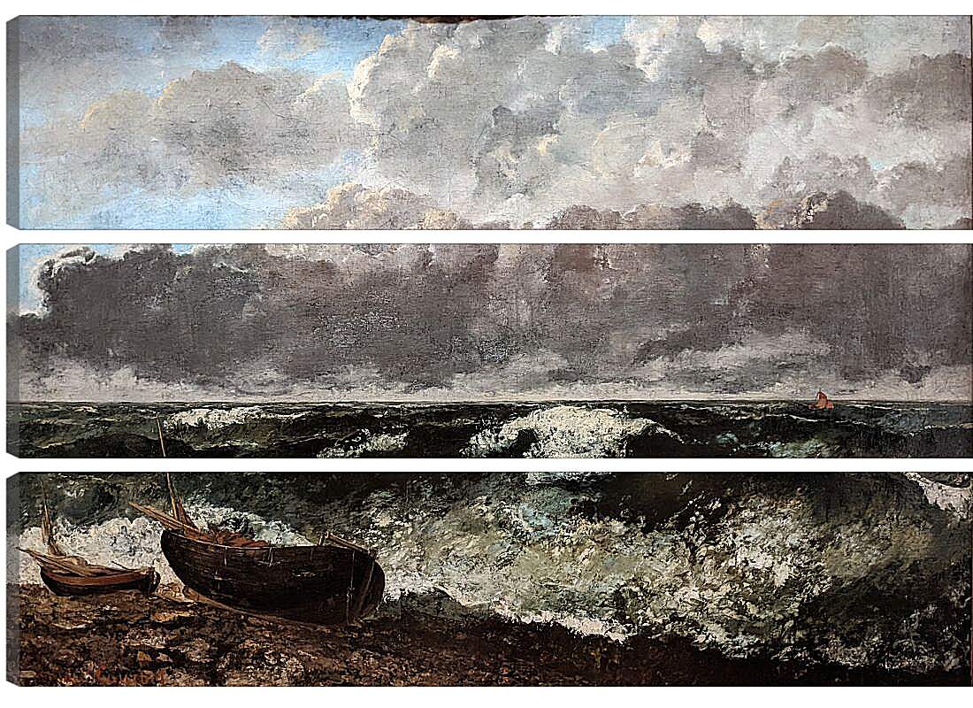 Модульная картина - Stormy sea. Жан Дезире Гюстав Курбе
